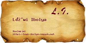 Löwi Ibolya névjegykártya